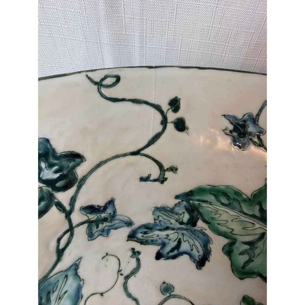 Large Vintage Chinese Ivy Floral Bowl Oklahoma Importing‎ Co 12